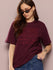 Womens Half Sleeve Round Neck Embroidered Oversized Fit Tshirts