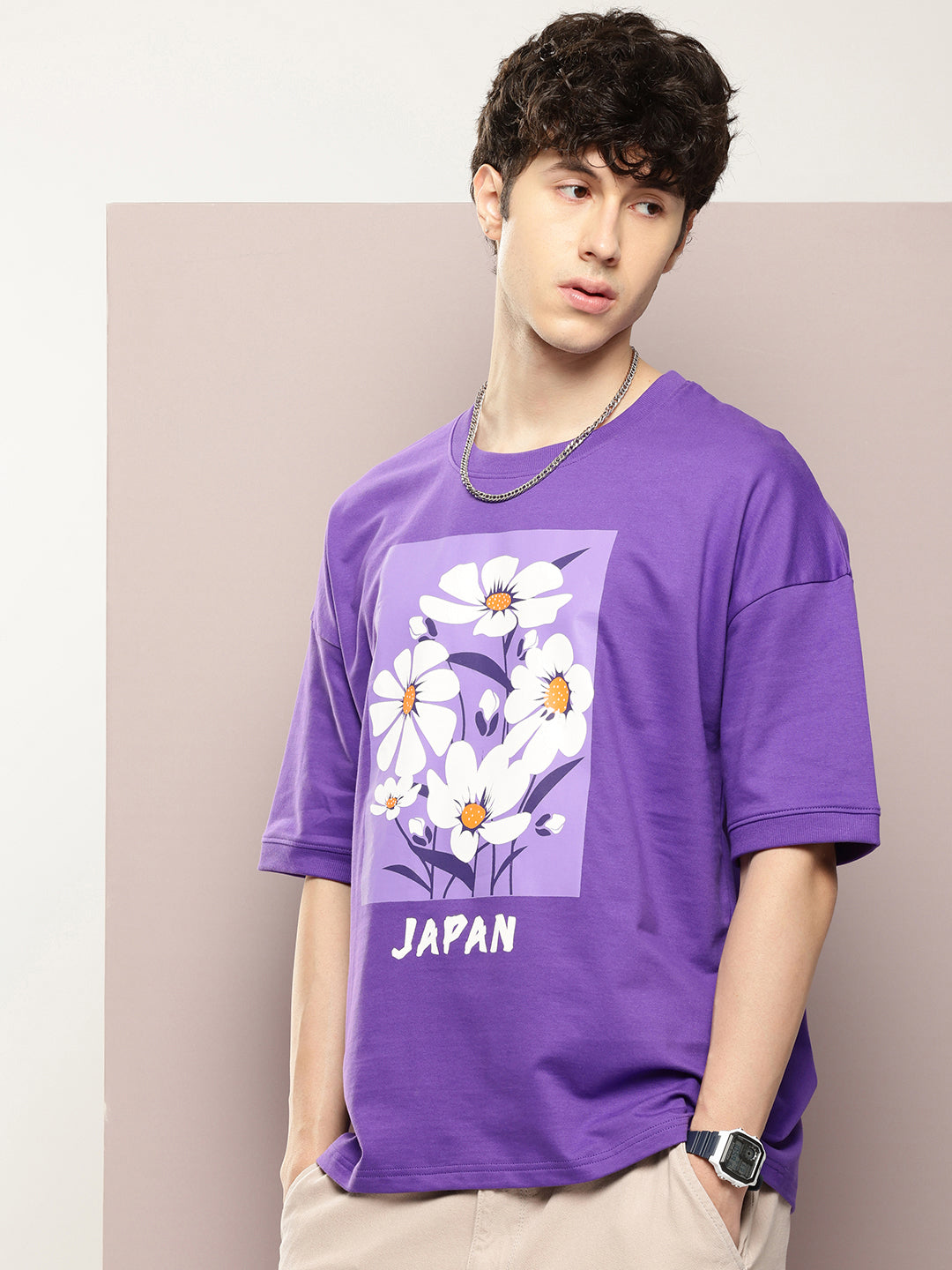 Mens Half Sleeve Round Neck Printed Oversized Fit Tshirts