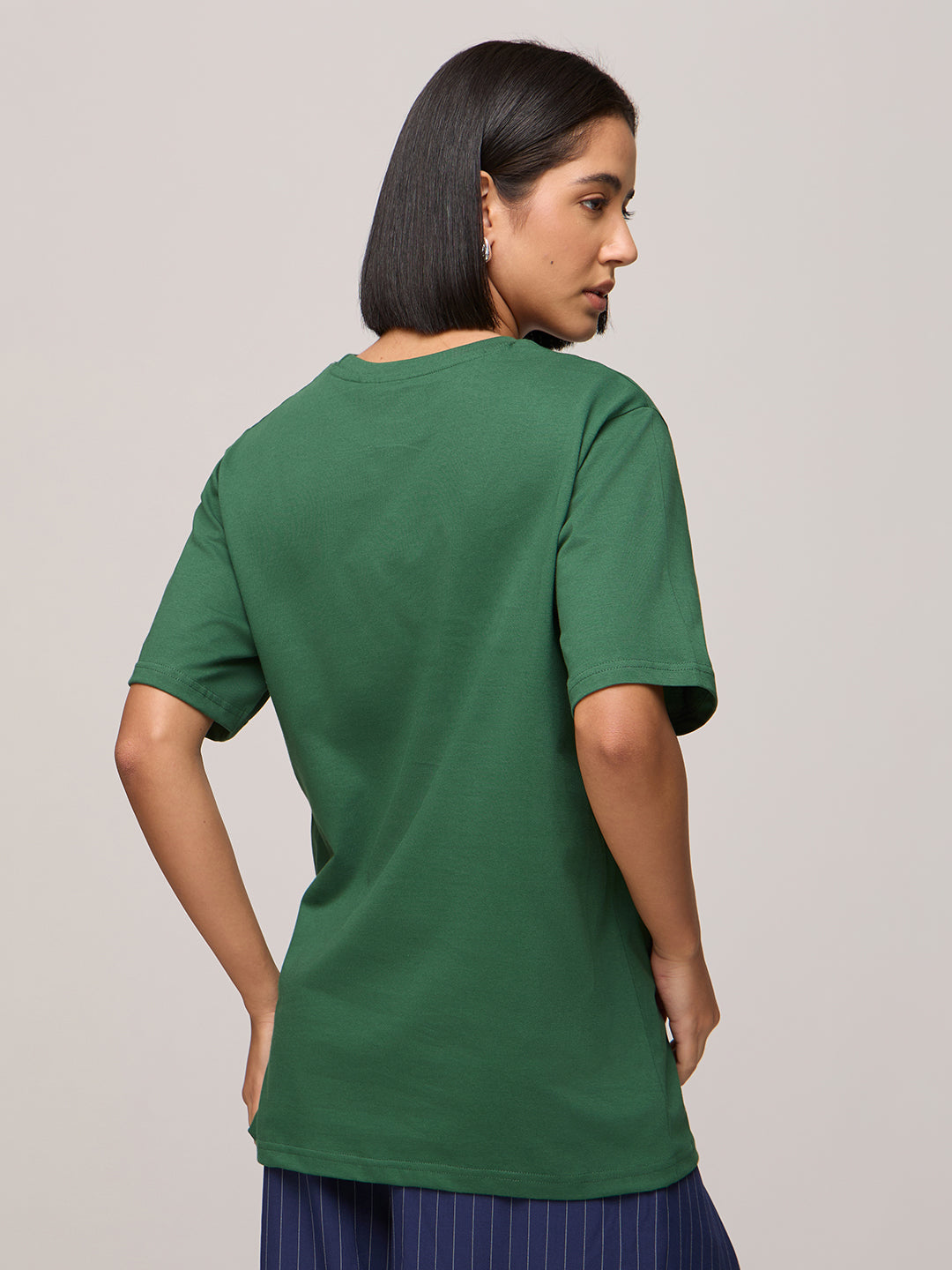 Womens Printed Oversized Fit Cotton T-Shirt