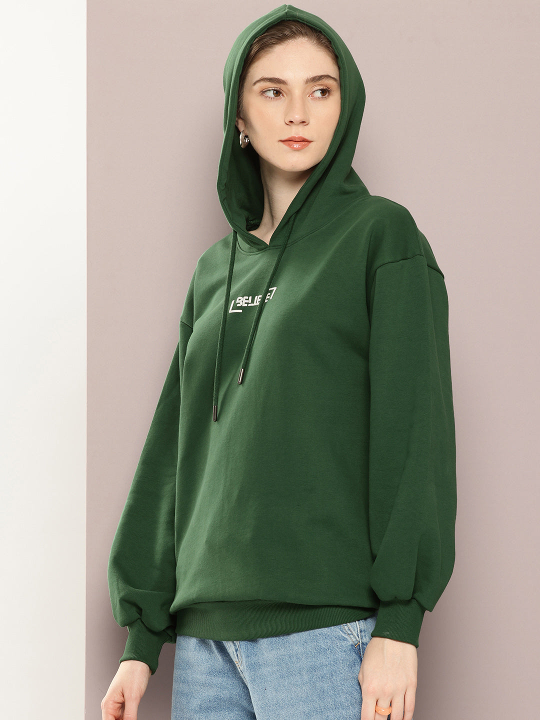 Womens Long Sleeve Oversized Hooded Sweatshirt