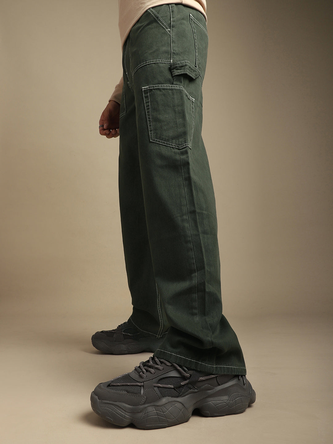 Men Plain Cargo Jeans