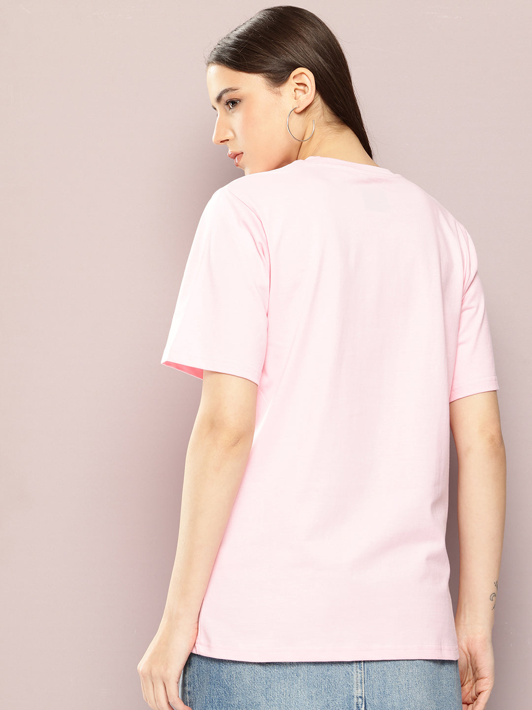 Womens Half Sleeve Round Neck Printed Oversized Fit Tshirts