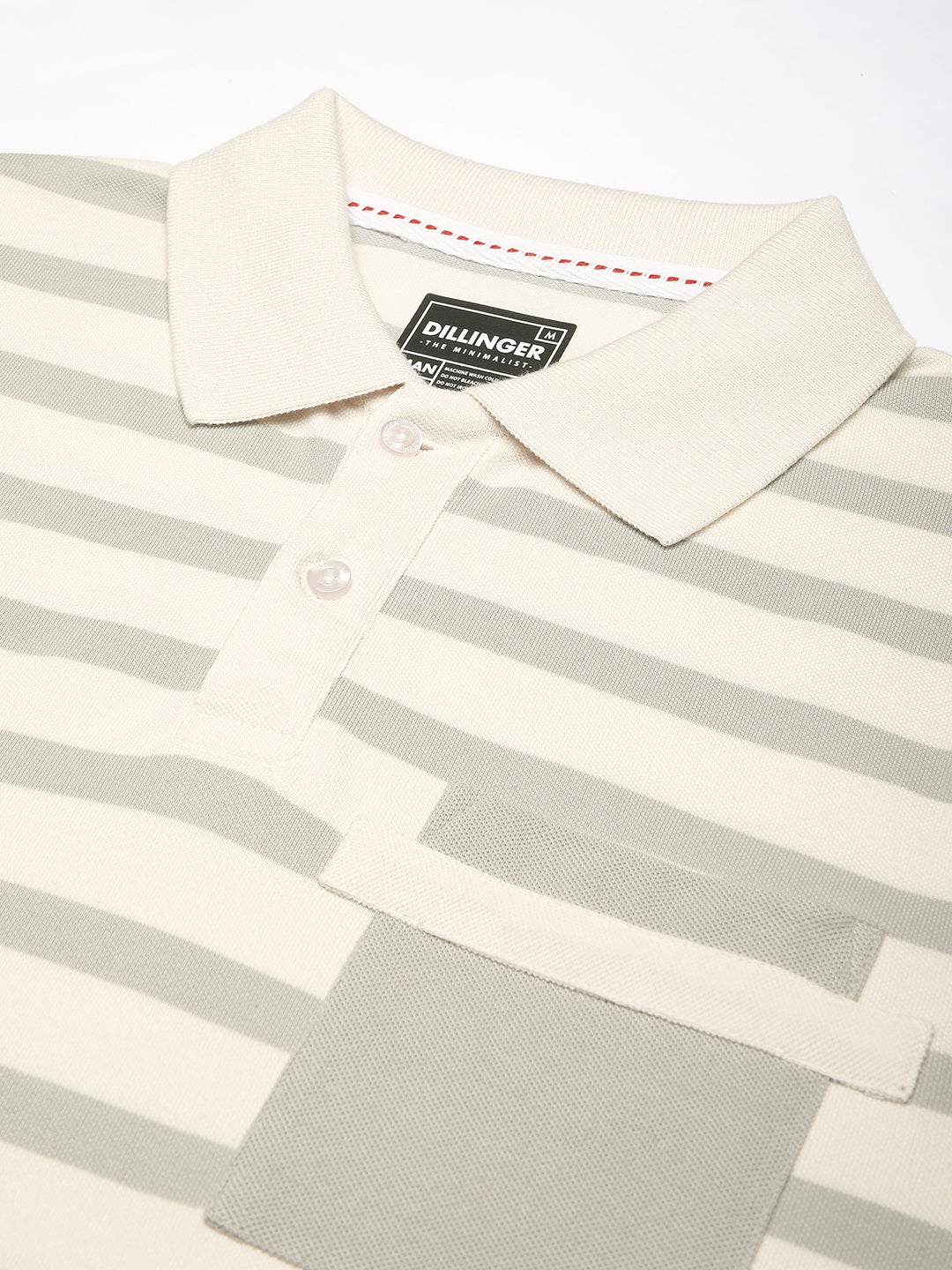 Mens Full Sleeve Polo Neck All-Over Striped Regular Fit Tshirts