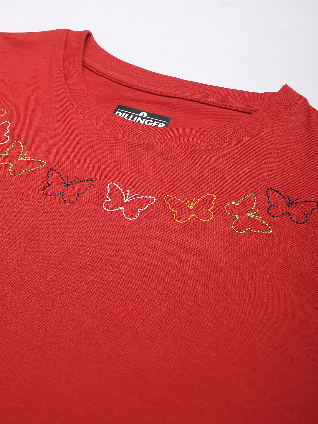 Womens Half Sleeve Round Neck Embroidery Regular Fit Tshirts