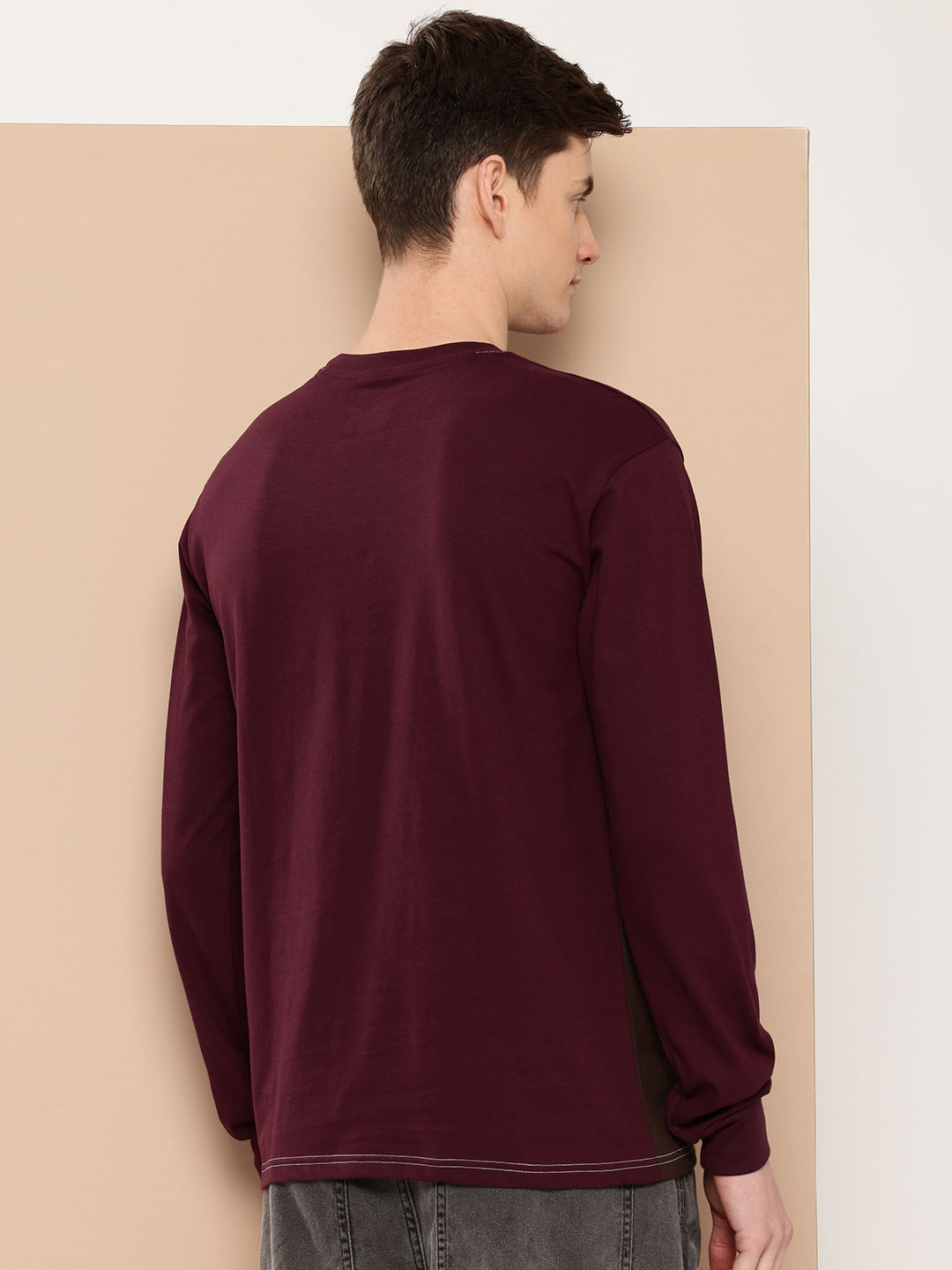 Mens Full Sleeve Round Neck Printed Regular Fit Tshirts