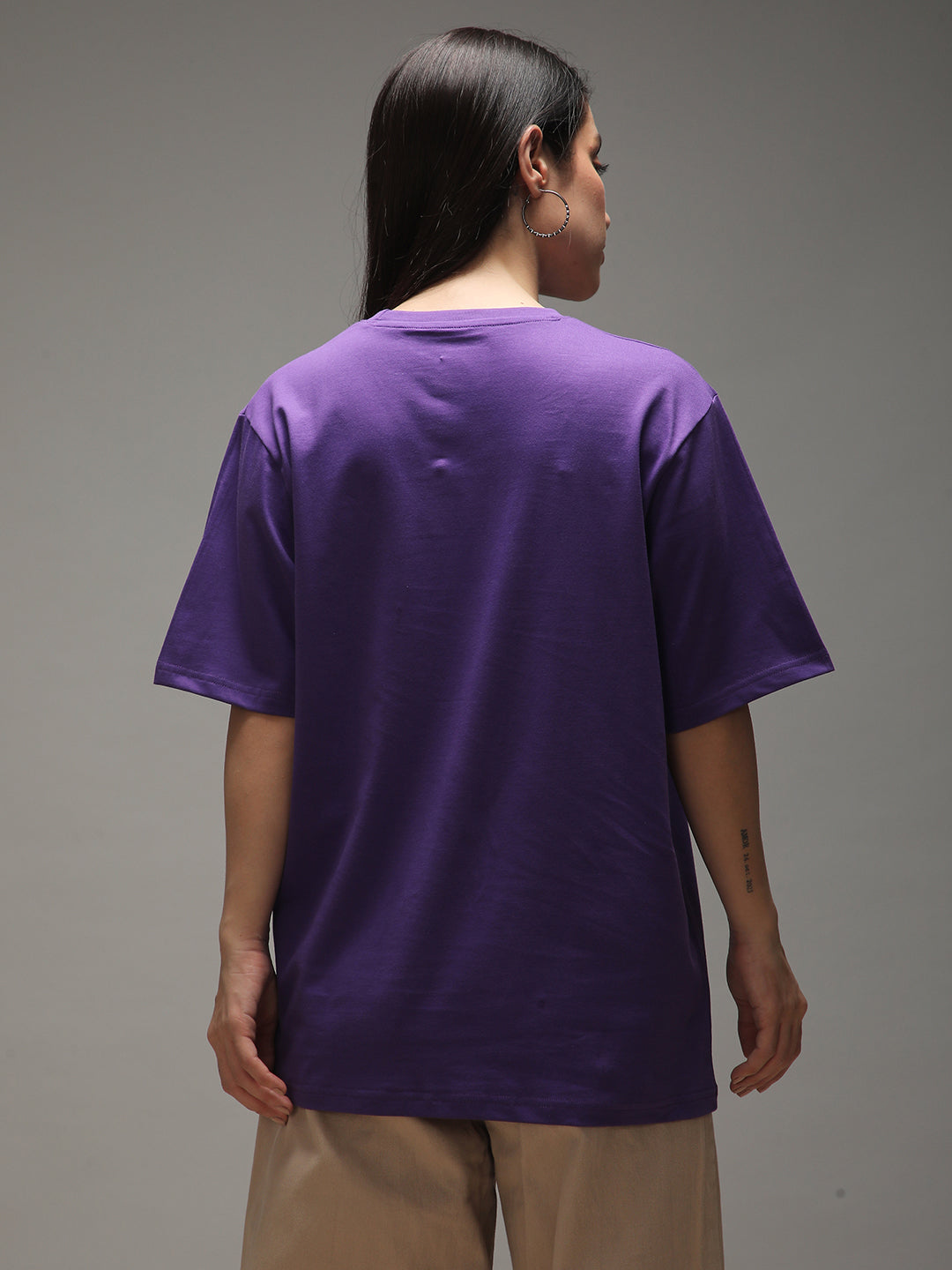Womens Half Sleeve Round Neck Printed Oversized Fit Tshirts