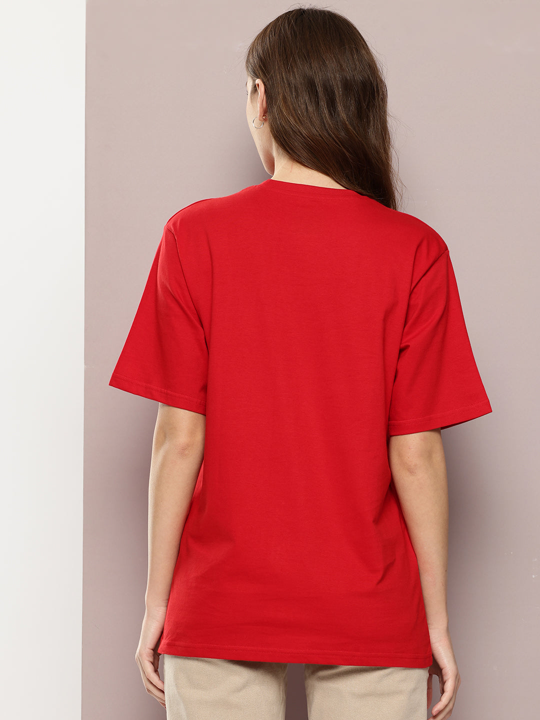 Womens Half Sleeve Round Neck Printed Oversized Fit Tshirts