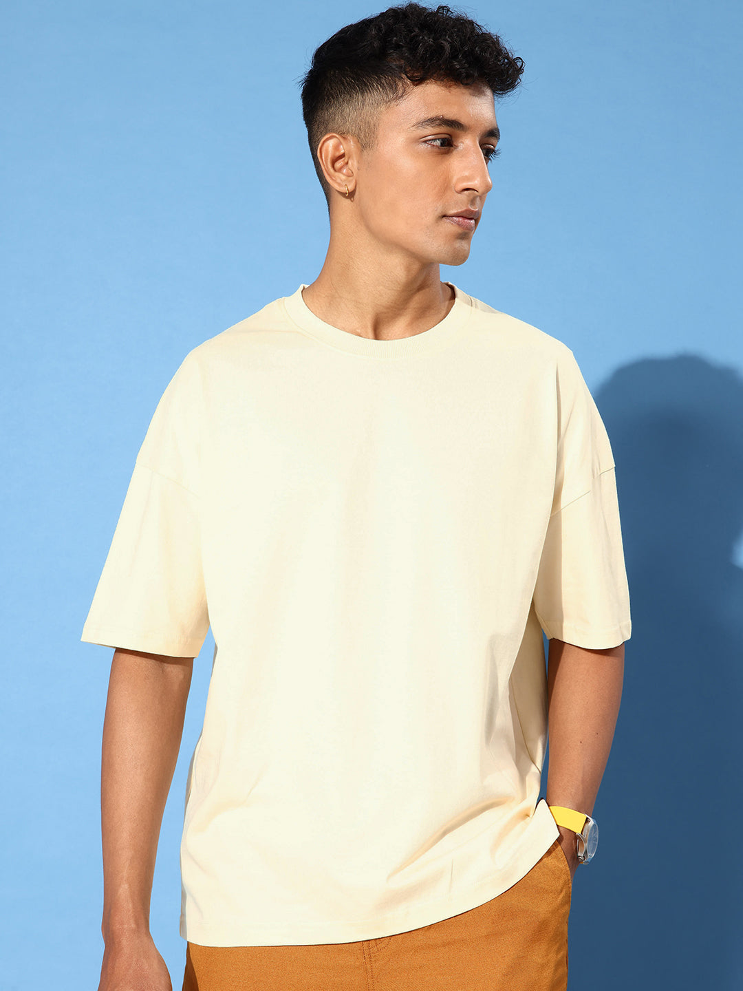 Mens Half Sleeve Drop Shoulder Printed Oversized Fit T-Shirts