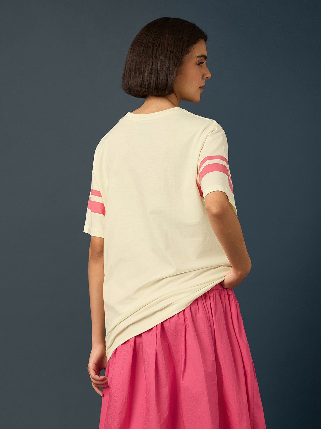 Womens Short Sleeve Printed Oversized Fit Tshirt 