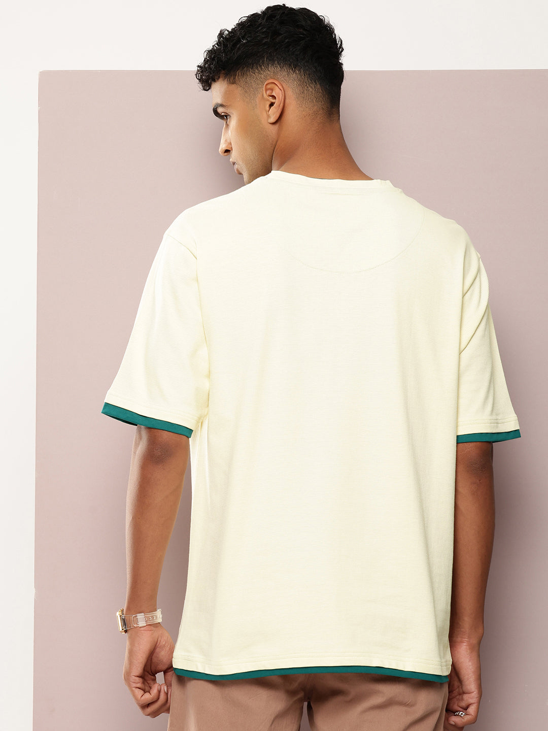 Mens Half Sleeve V-Neck Solid Oversized Fit Tshirts