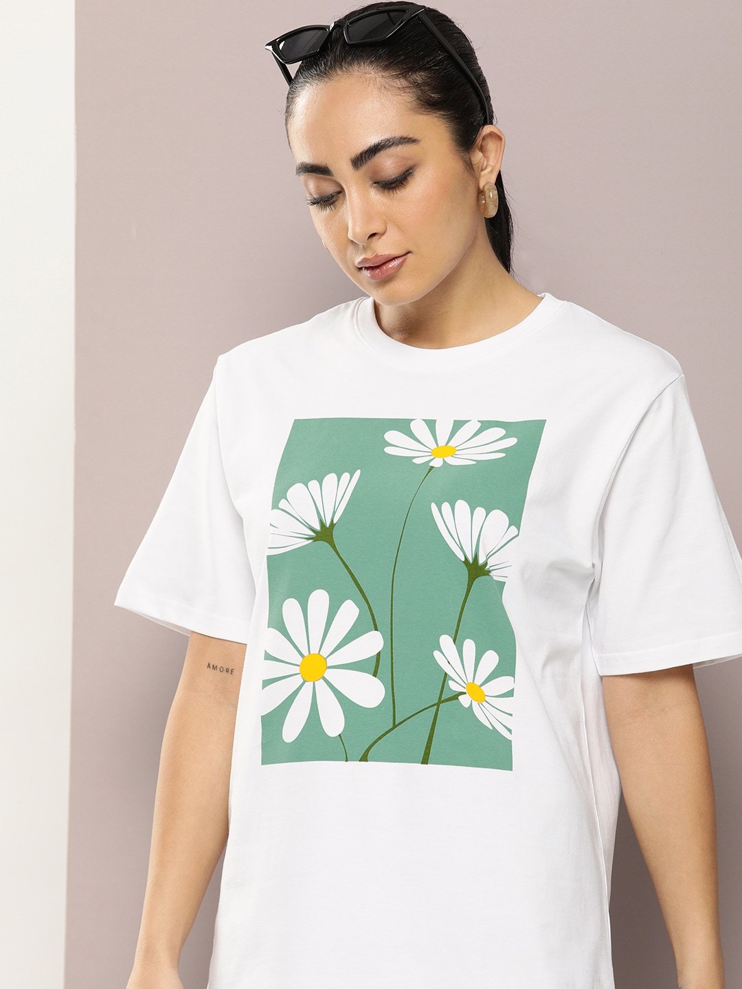 Womens Half Sleeve Round Neck Oversized Fit T-Shirts
