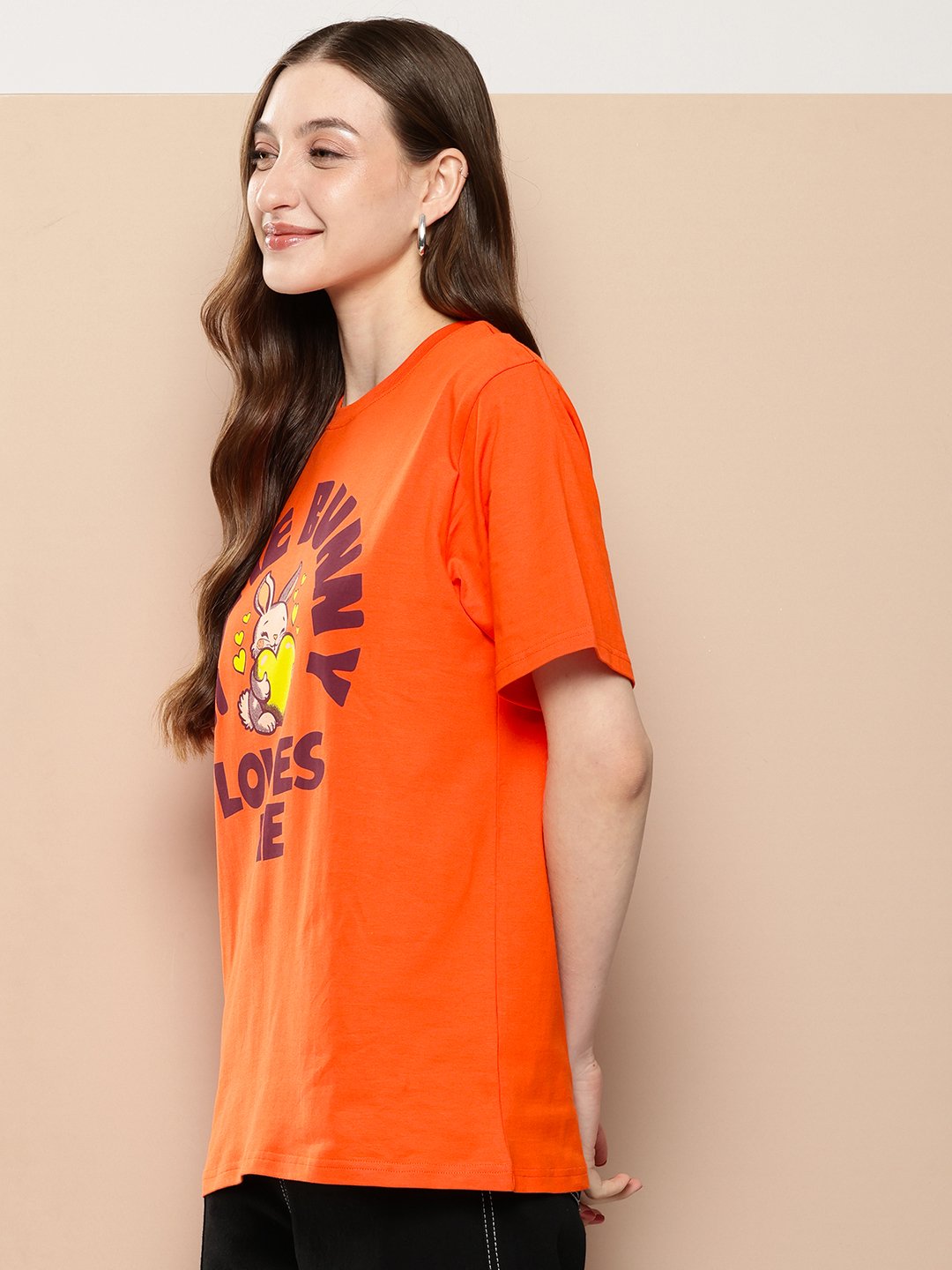 Womens Half Sleeve Round Neck Oversized Fit T-Shirts