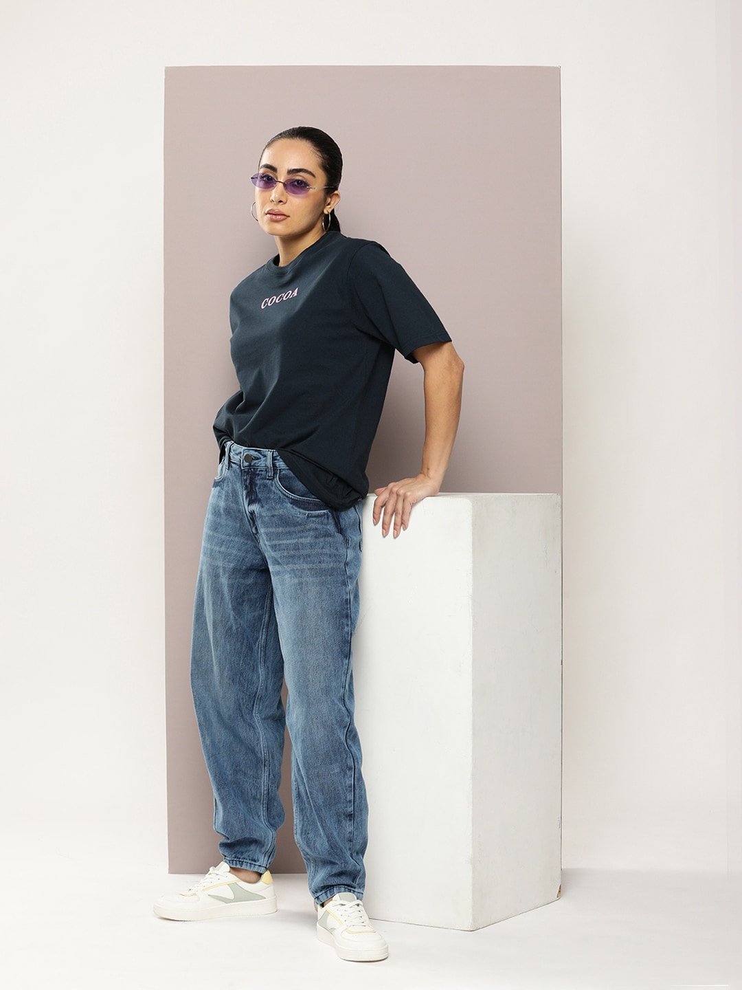 Womens Half Sleeve Round Neck Oversized Fit T-Shirts