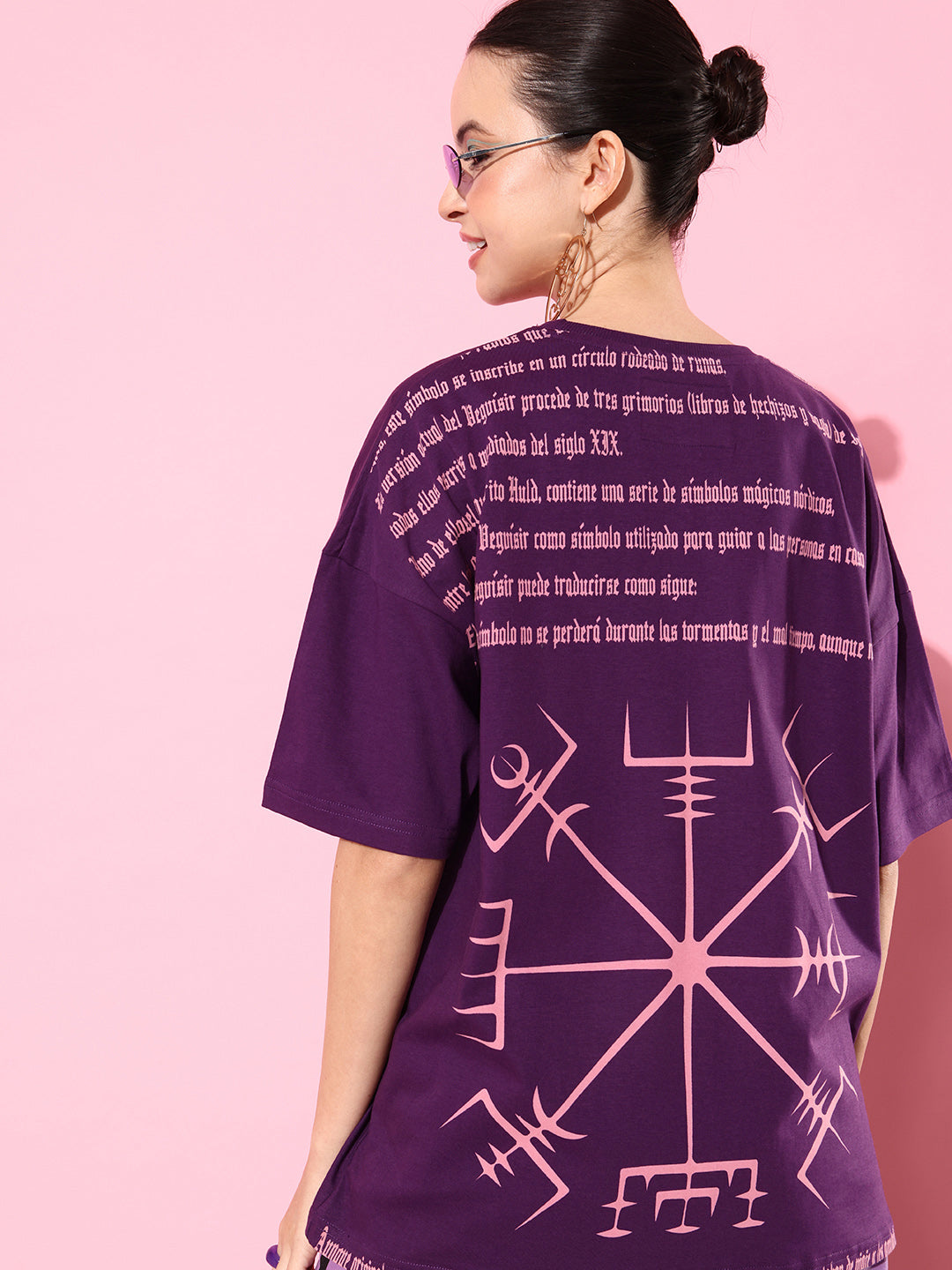 Womens Half Sleeve Drop Shoulder Printed Oversized Fit T-Shirts