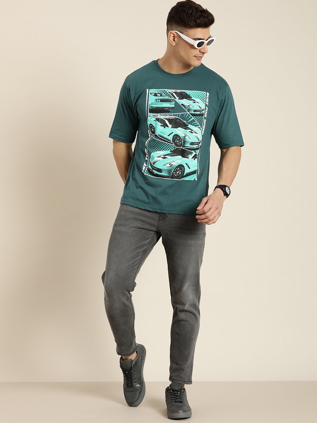 Mens Half Sleeve Round Neck Oversized Fit T-Shirts