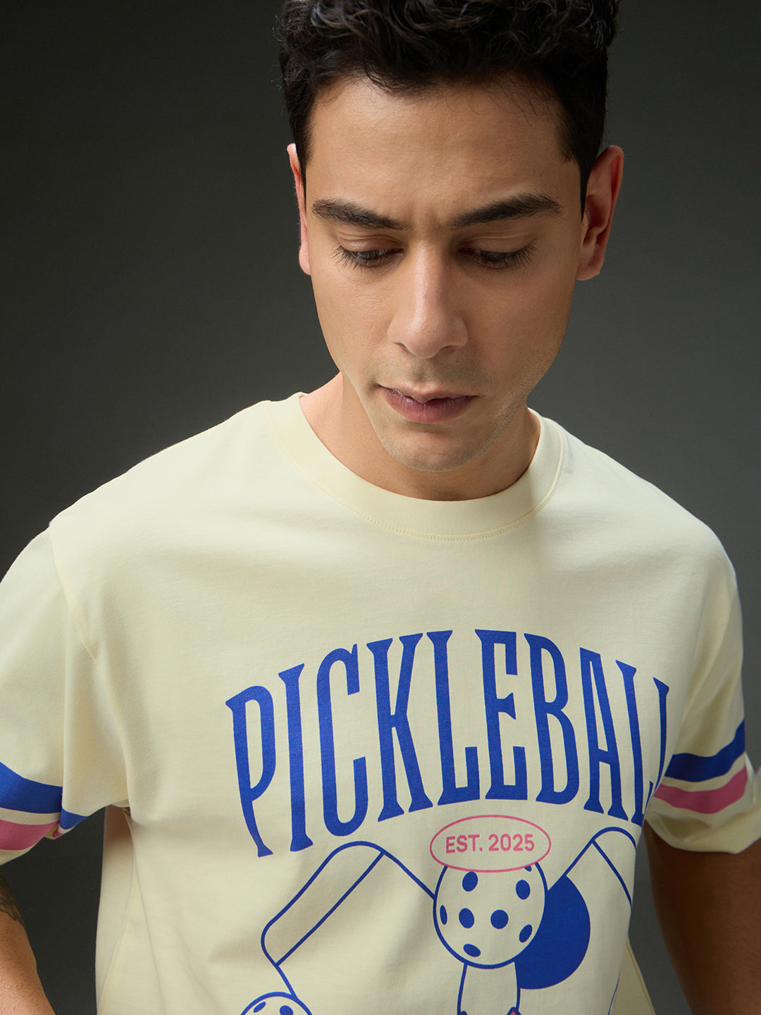 Mens Round Neck Half Sleeve Printed Oversized Fit Tshirt