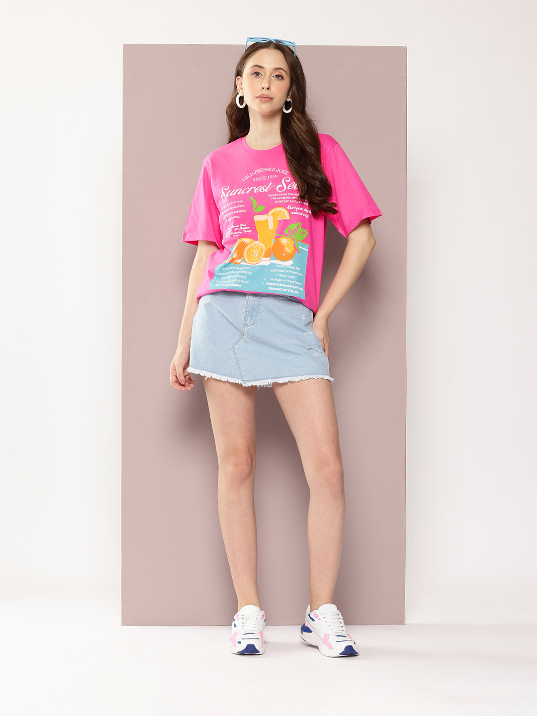 Womens Half Sleeve Round Neck Printed Oversized Fit Tshirts