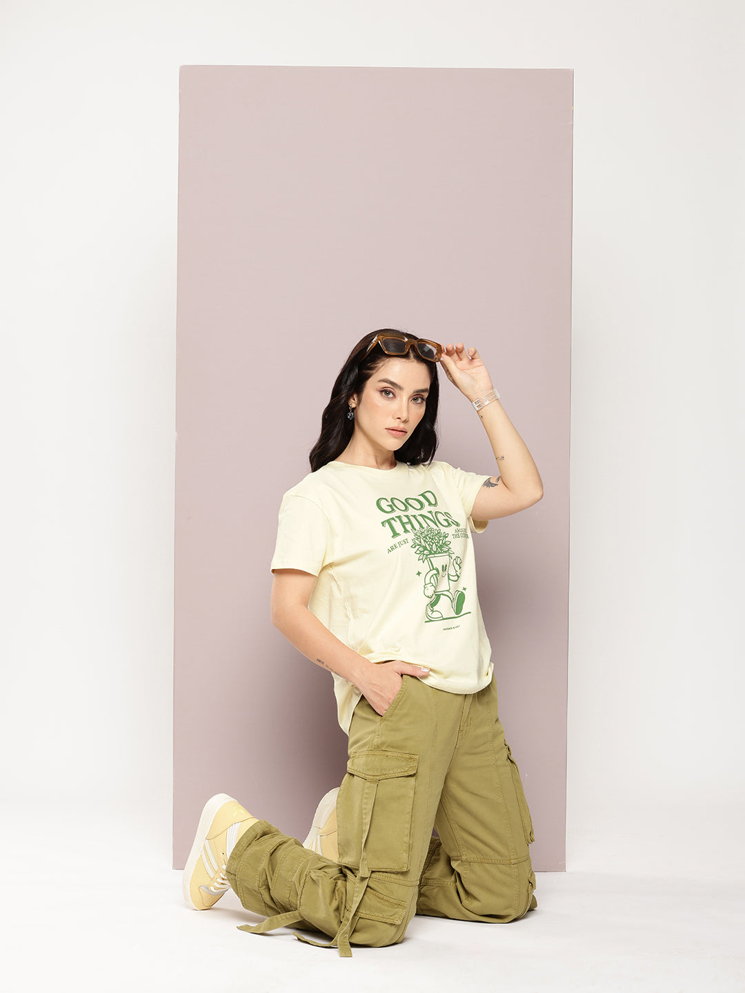 Womens Half Sleeve Round Neck Printed Boxy Fit Tshirts