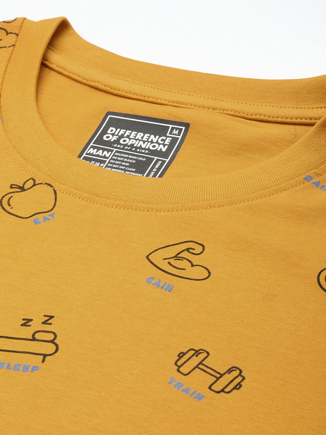 Mens Half Sleeve Round Neck All-Over Printed Oversized Fit Tshirts