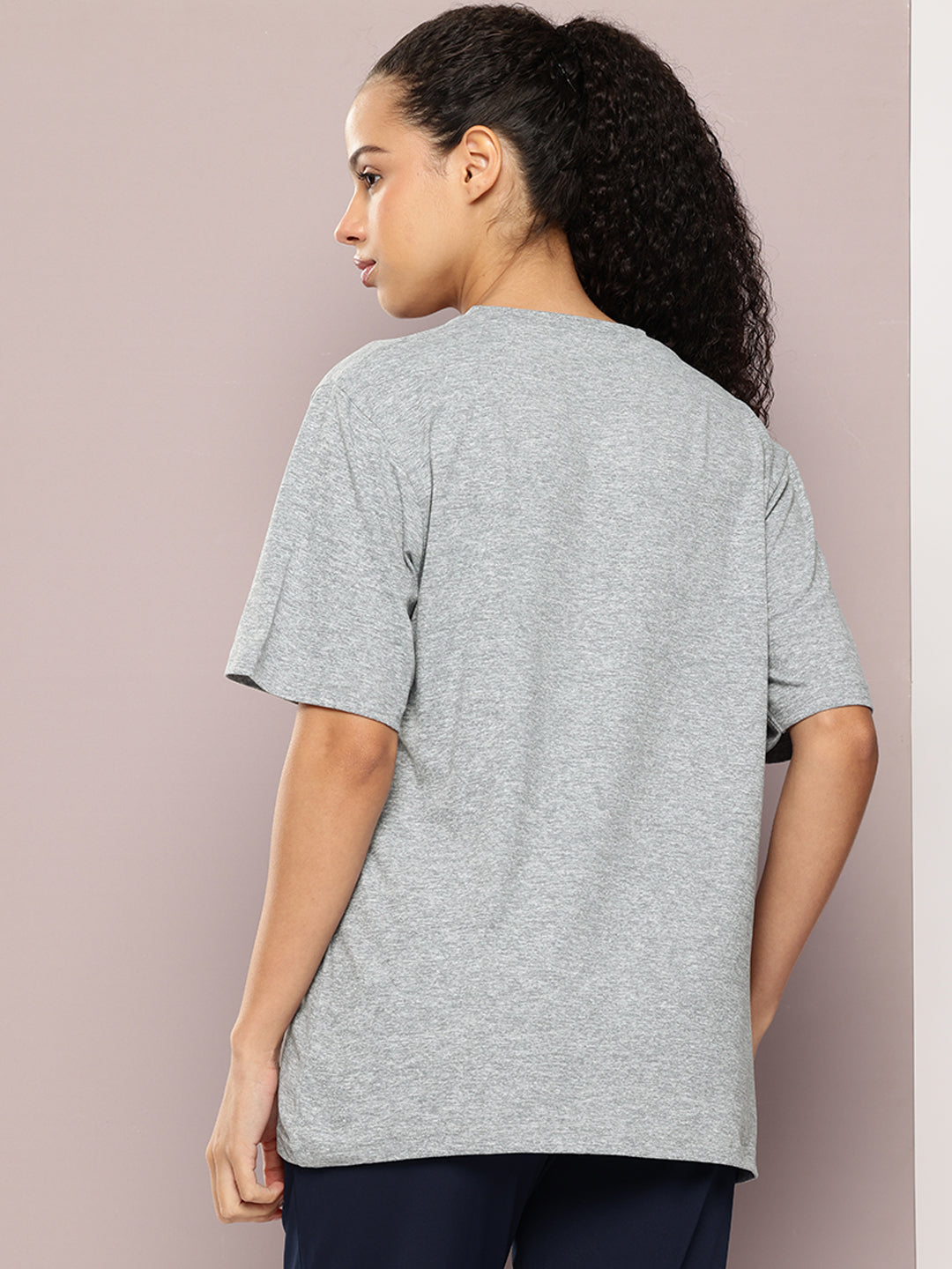 Womens Half Sleeve Round Neck Solid Oversized Fit Tshirts