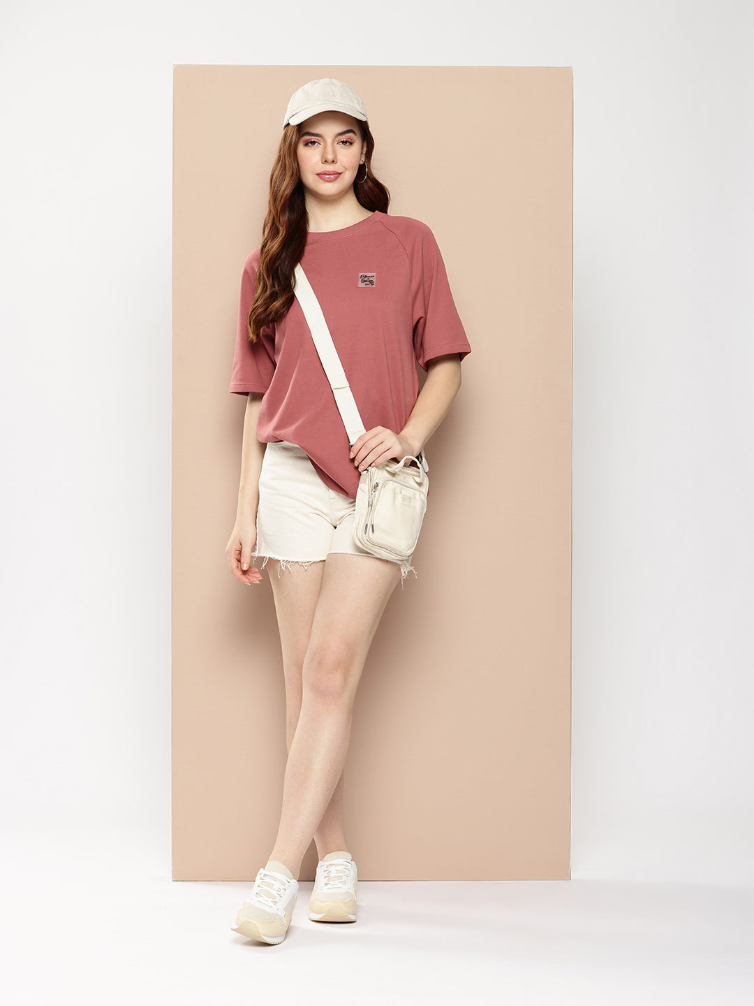 Womens Half Sleeve Round Neck Solid Oversized Fit Tshirts