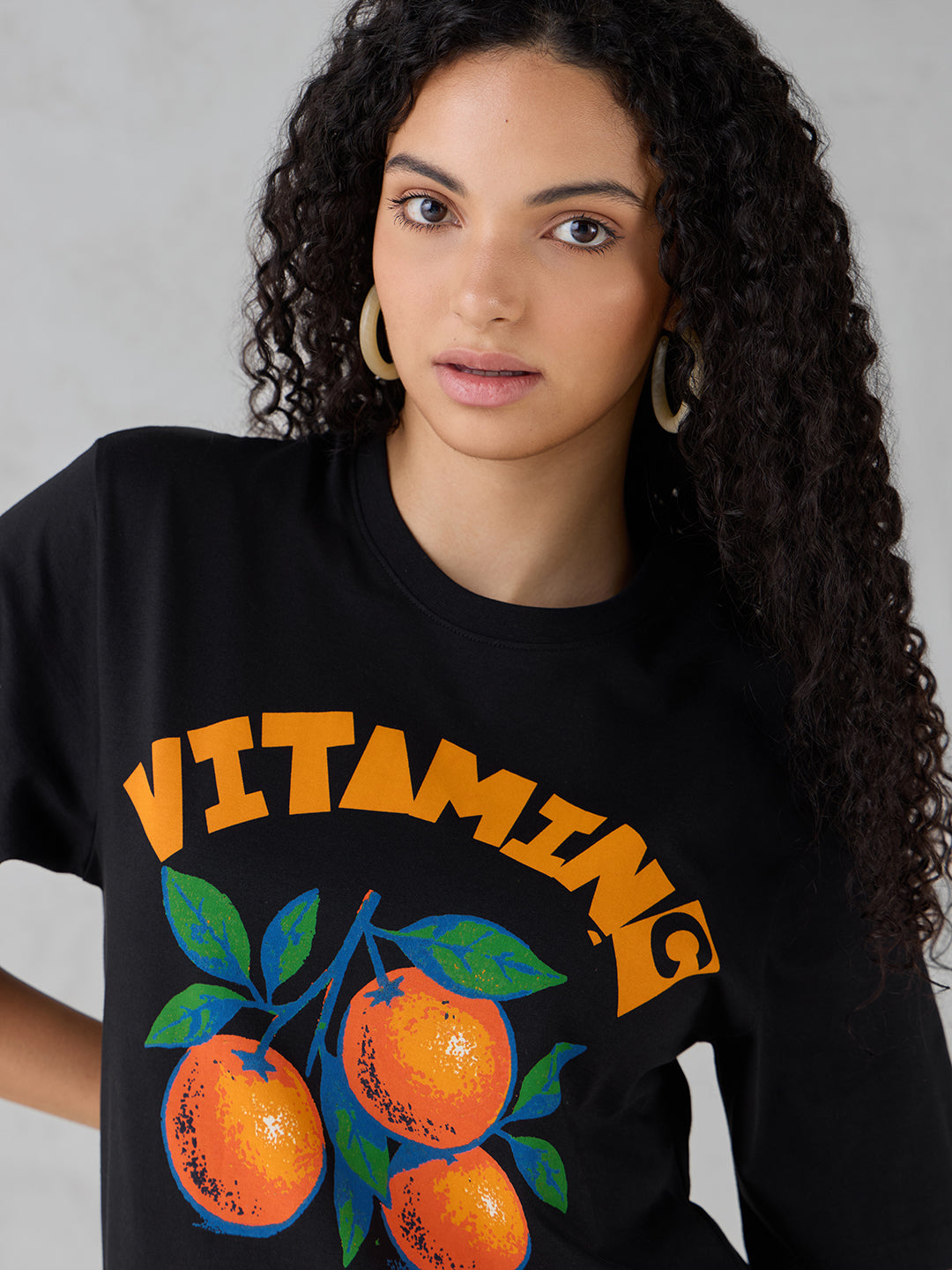 Womens Half Sleeve Printed Oversized Fit Tshirt