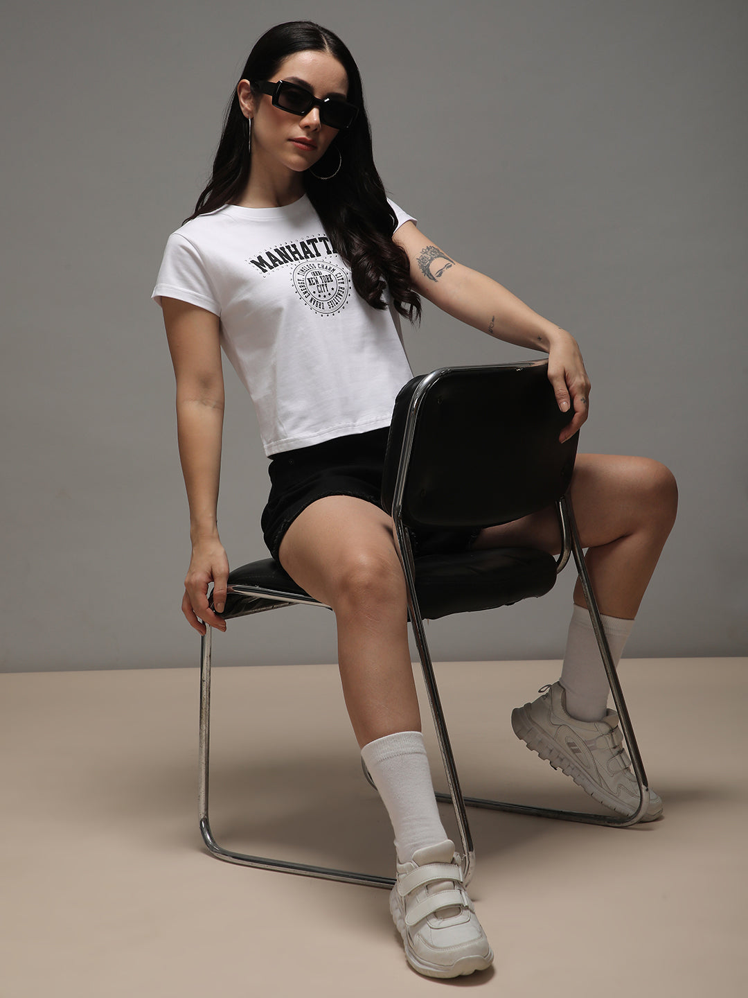 Womens Half Sleeve Round Neck Printed Regular Fit Tshirts