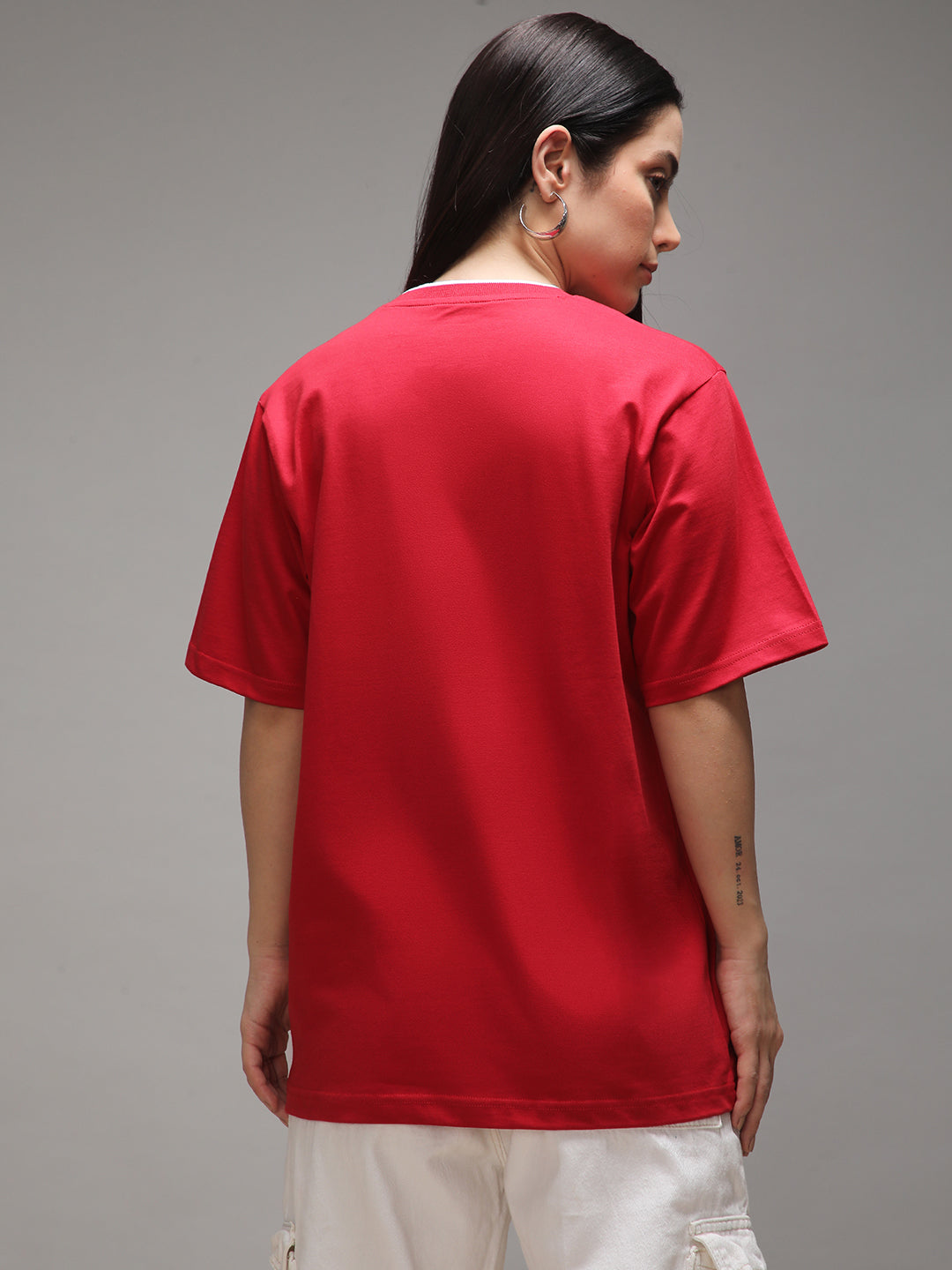 Womens Half Sleeve V-Neck Printed Oversized Fit Tshirts