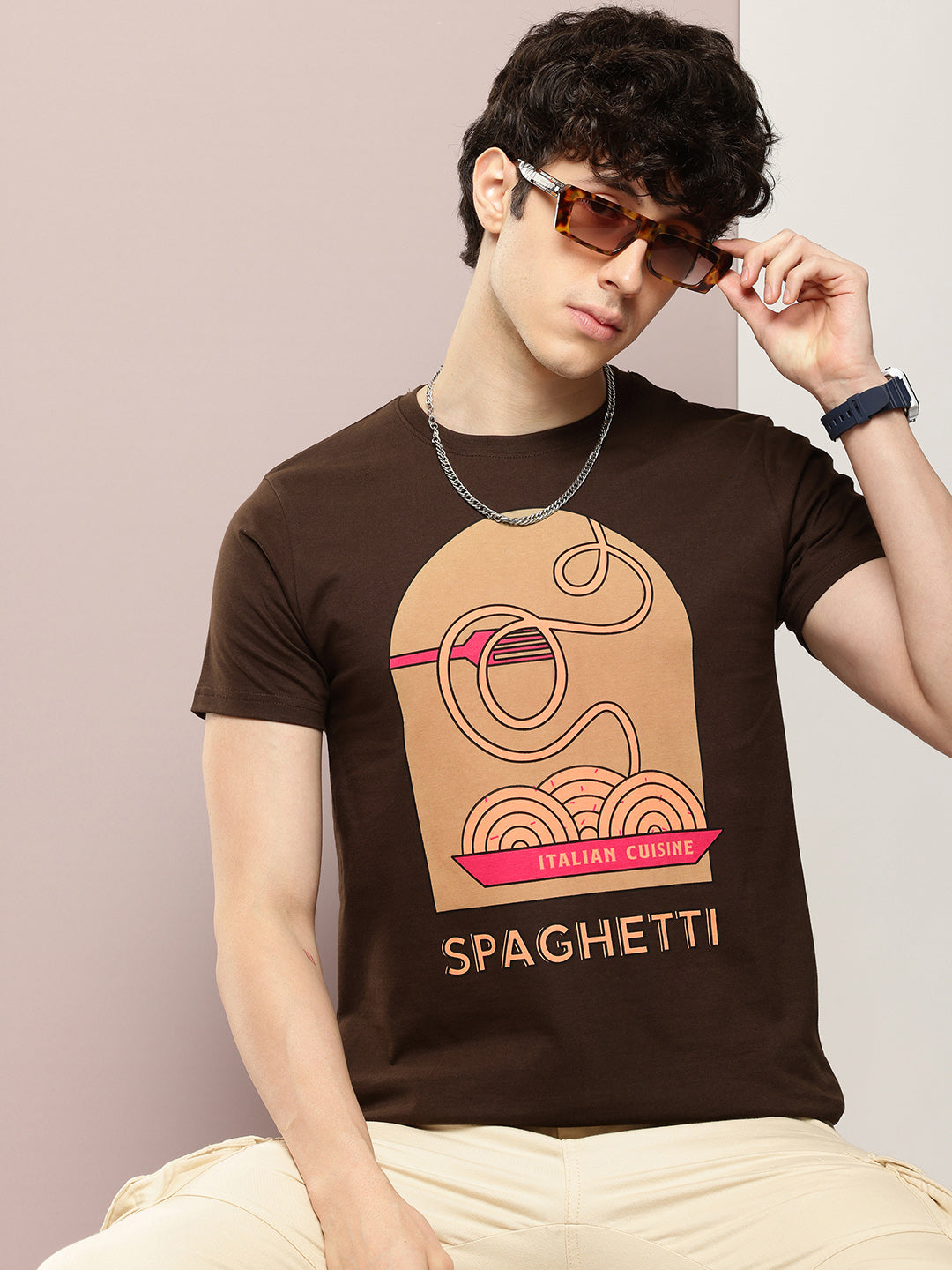 Mens Half Sleeve Round Neck Printed Regular Fit Tshirts