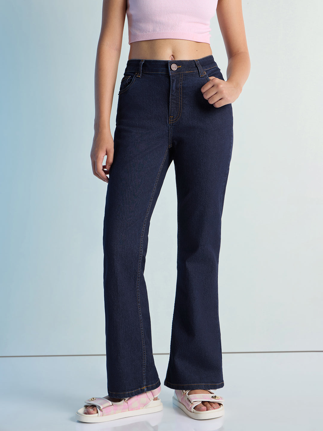 Womens Boot Cut Strech Denim Jeans Pant