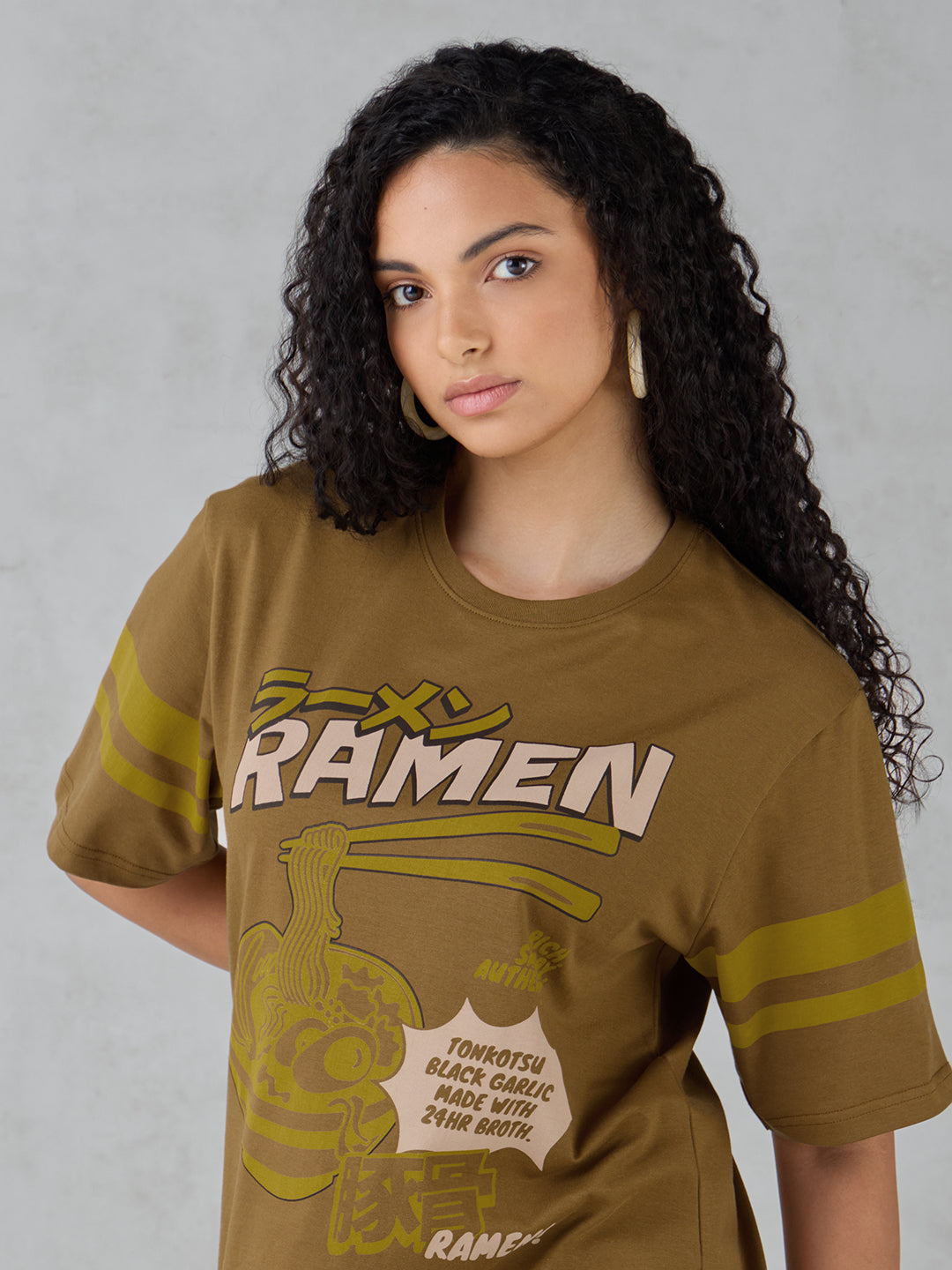 Womens Half Sleeve Printed Oversized Fit Tshirt