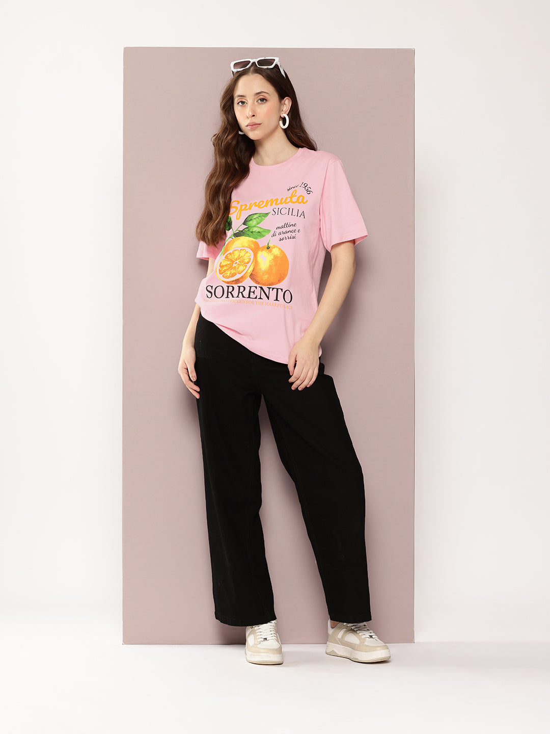 Womens Half Sleeve Round Neck Printed Oversized Fit Tshirts