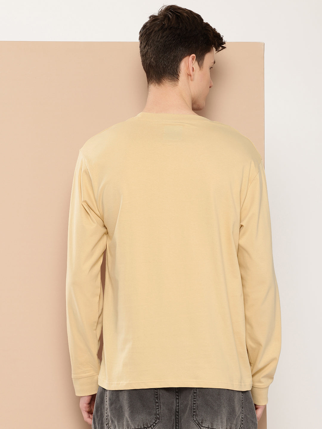 Mens Full Sleeve Round Neck Printed Oversized Fit Tshirts