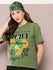 Womens Half Sleeve Round Neck Printed Oversized Fit Tshirts