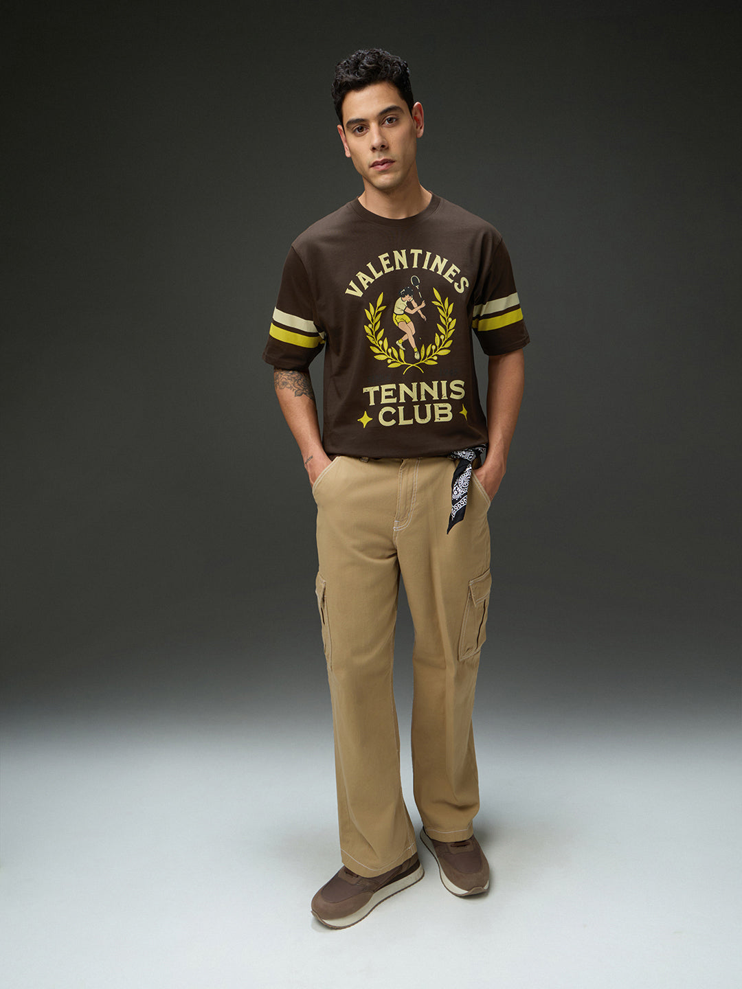 Mens Round Neck Half Sleeve Printed Oversized Fit Tshirt
