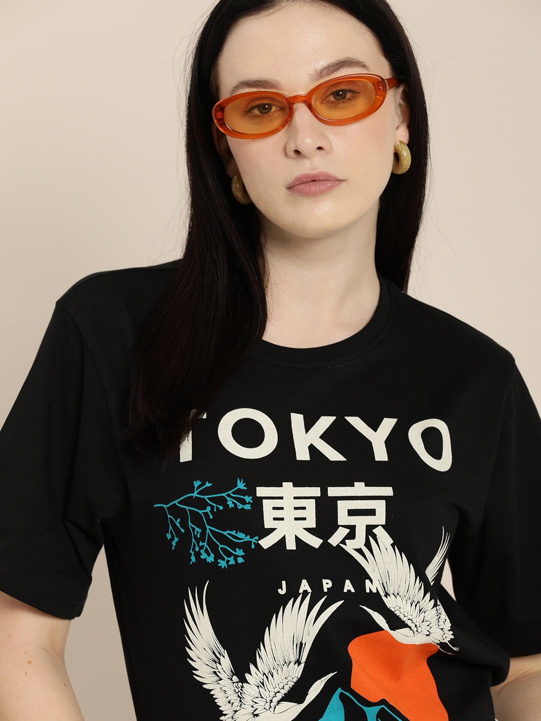 Womens Half Sleeve Round Neck Oversized Fit T-Shirts