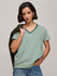 Womens Striped Boxy Regular Fit Cotton V-Neck T-Shirt