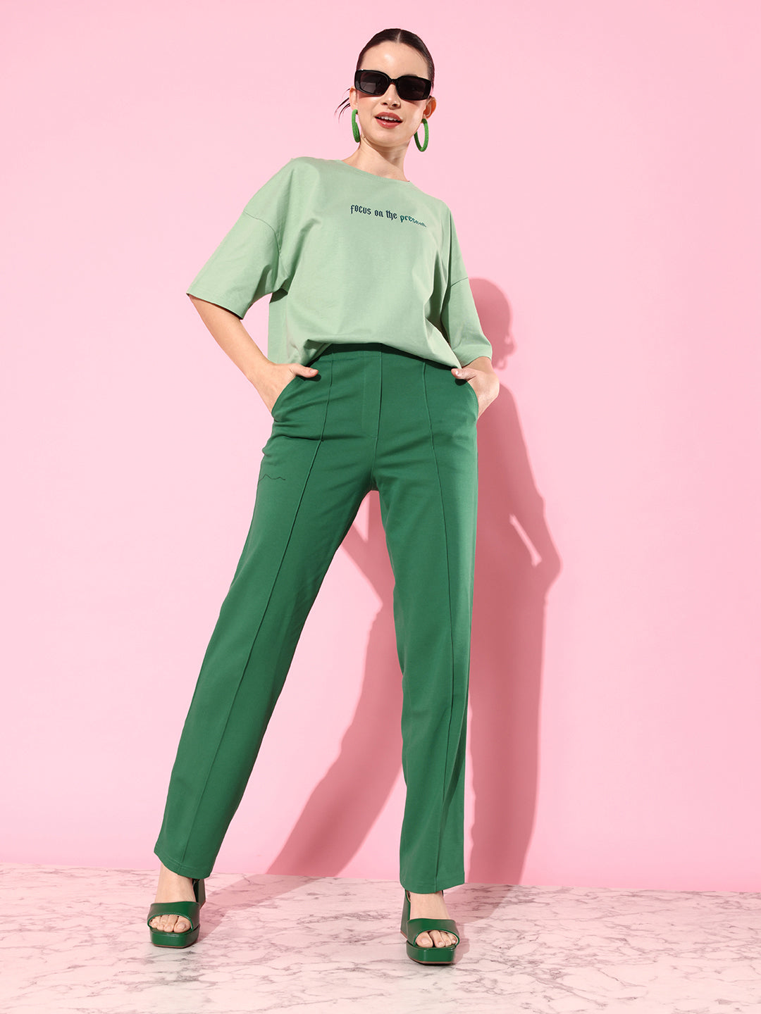 Womens Half Sleeve Drop Shoulder Printed Oversized Fit T-Shirts