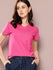 Womens Short Sleeve Solid V-Neck Regular Fit Tshirt