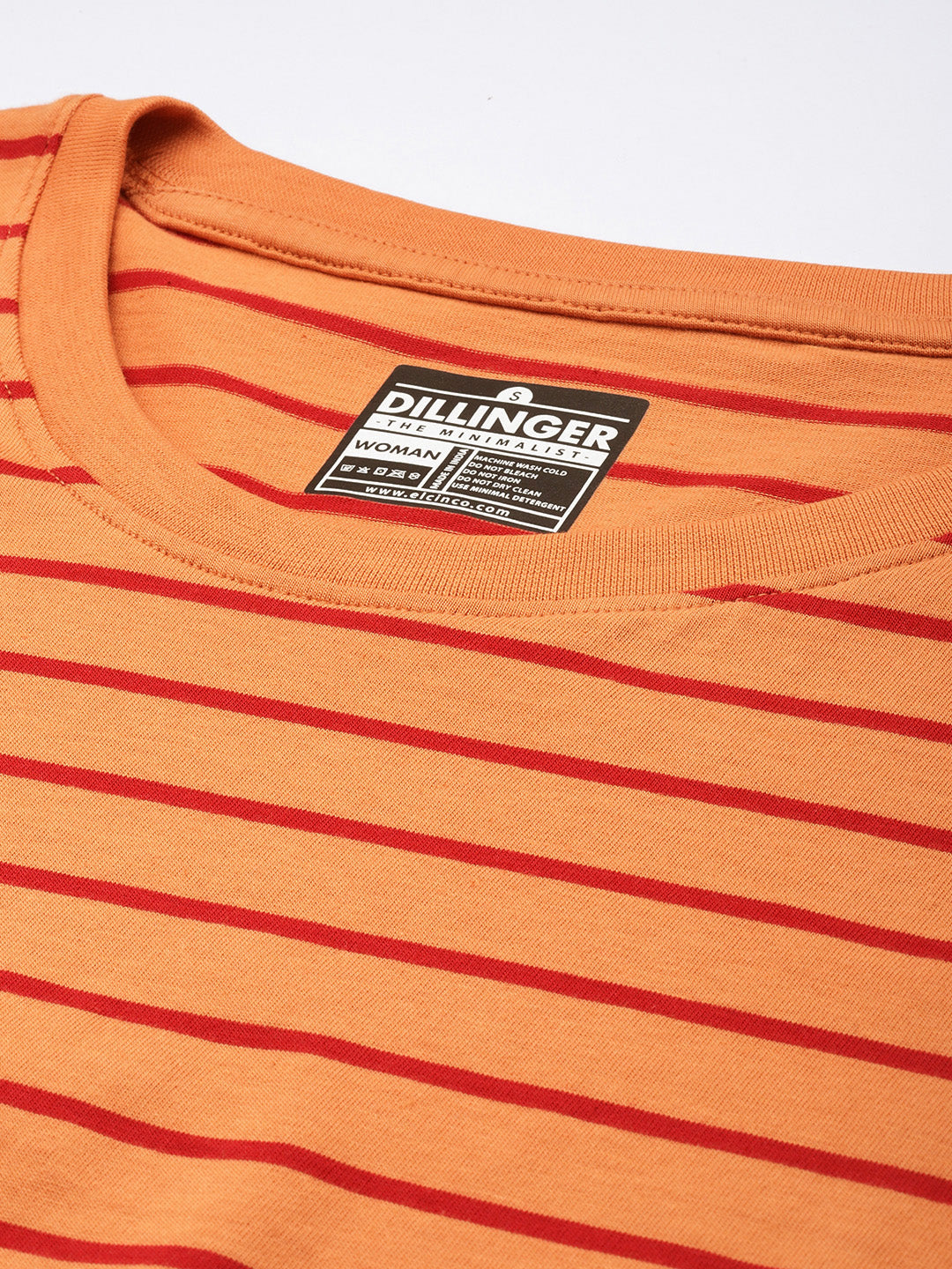 Womens Half Sleeve Round Neck All-Over Striped Boxy Fit Tshirts