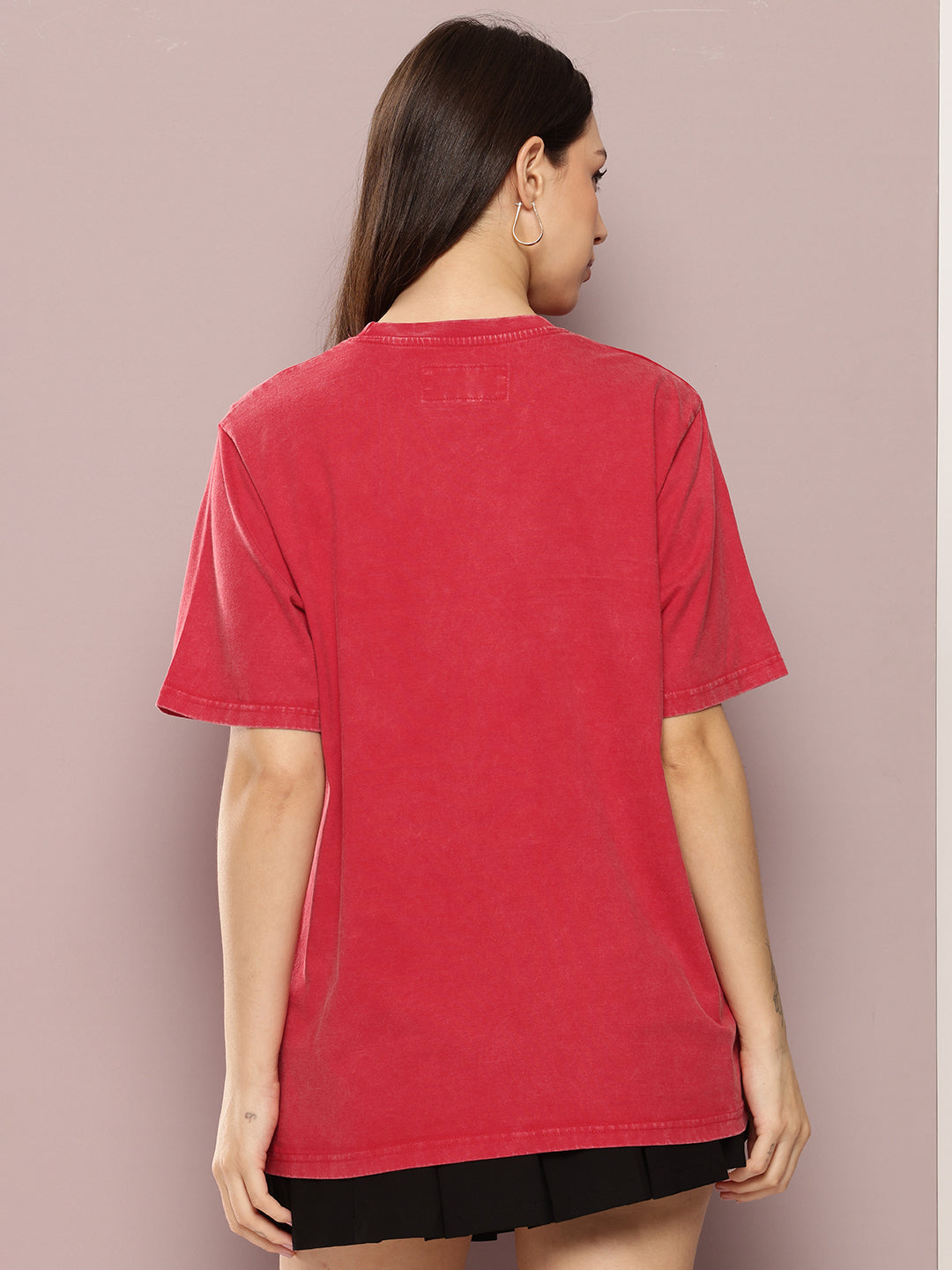 Womens Half Sleeve Round Neck Printed Oversized Fit Tshirts