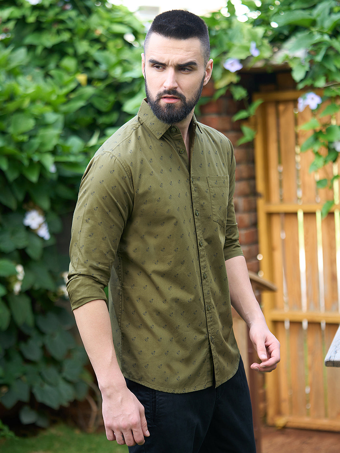 Men All Over Printed Full Sleeve Shirt With Pocket