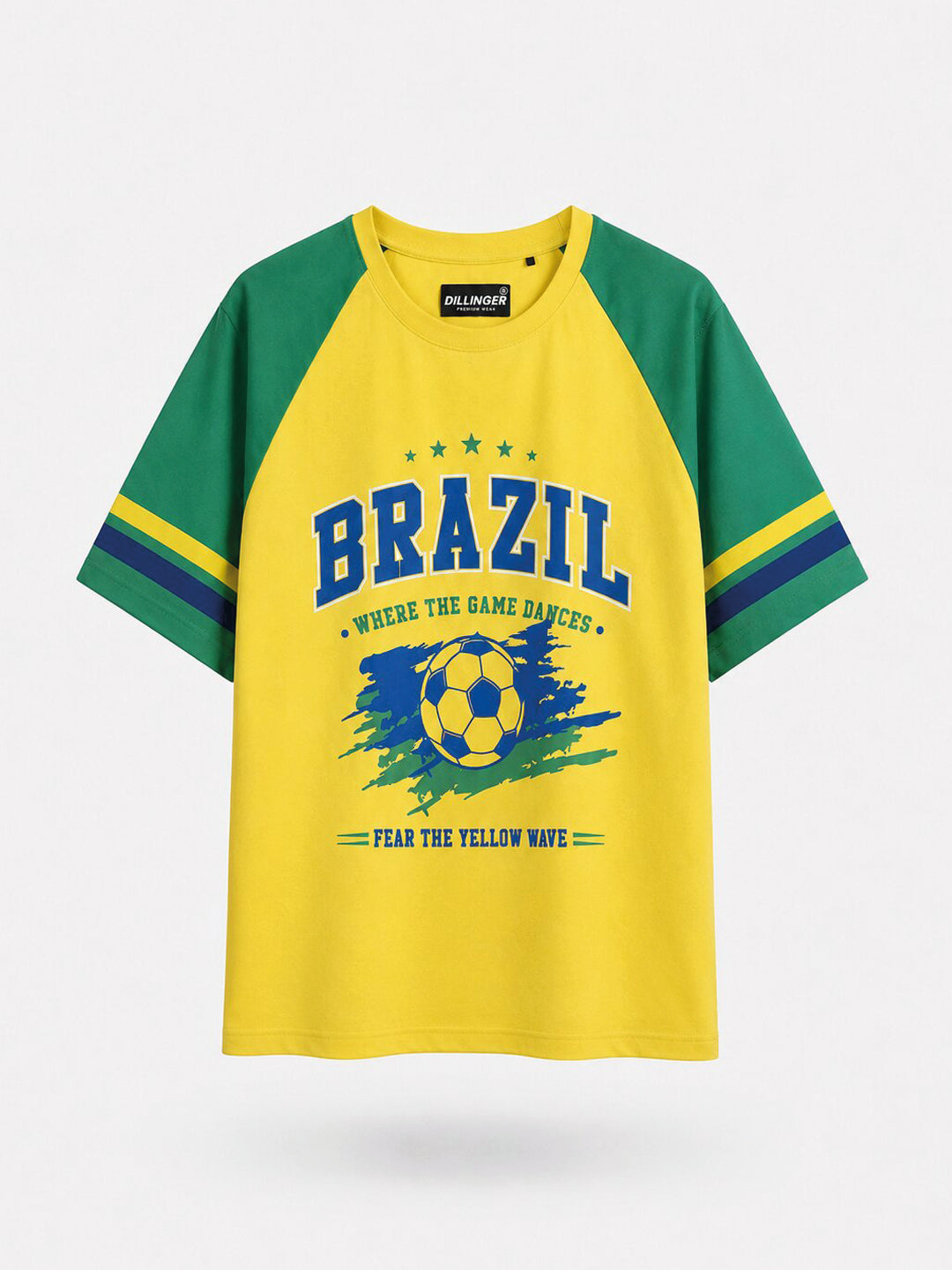 Mens Foot Ball Team Printed Oversized Raglan Sleeve Tshirt