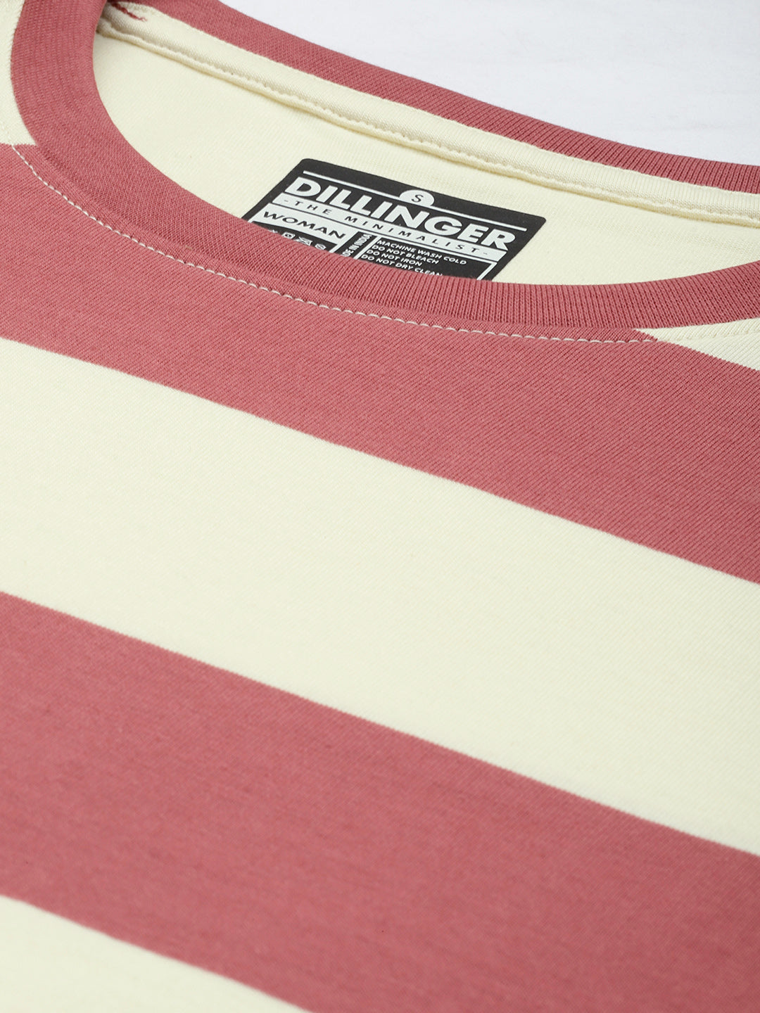 Womens Half Sleeve Round Neck Striped Regular Fit Tshirts
