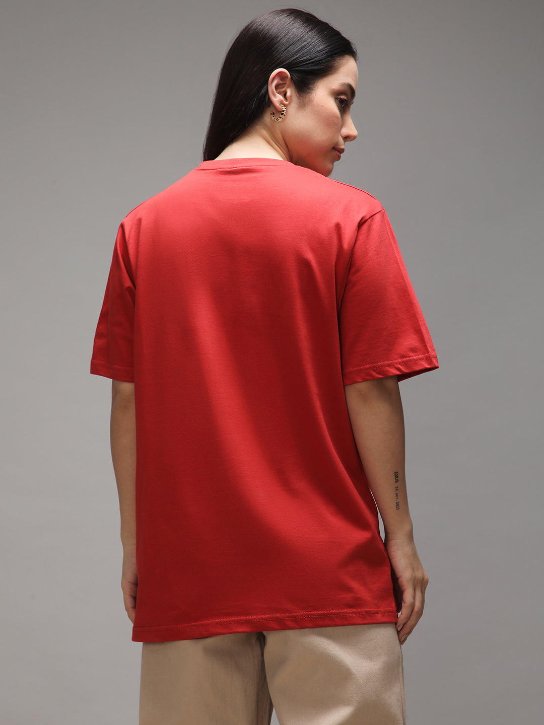 Womens Half Sleeve Round Neck Printed Oversized Fit Tshirts