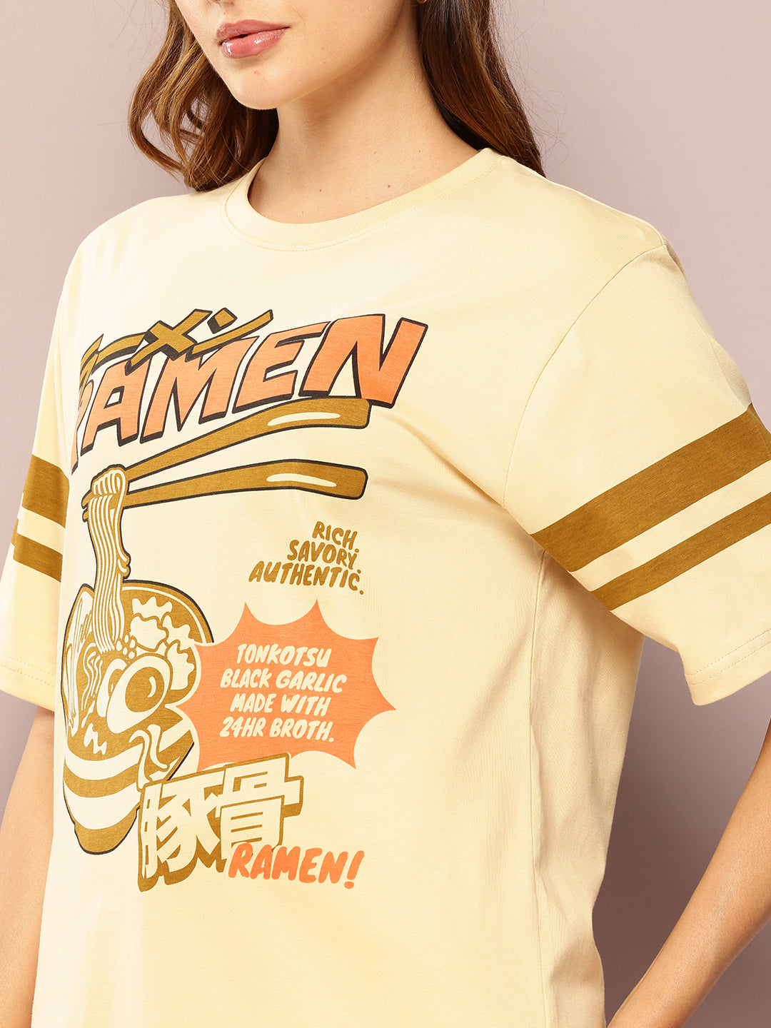 Womens Short Sleeve Printed Oversized Fit Tshirt