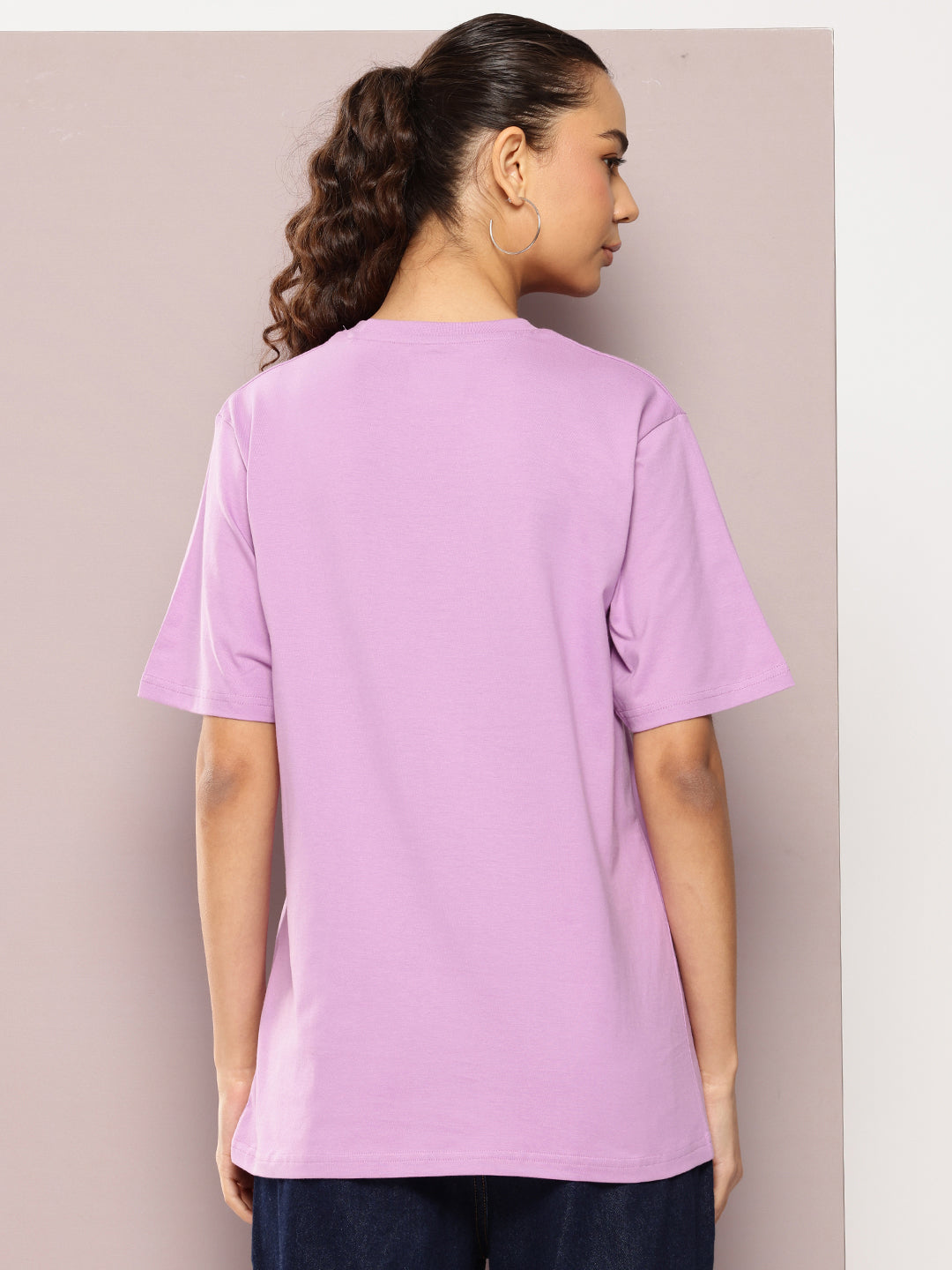 Womens Half Sleeve Round Neck Printed Oversized Fit Tshirts
