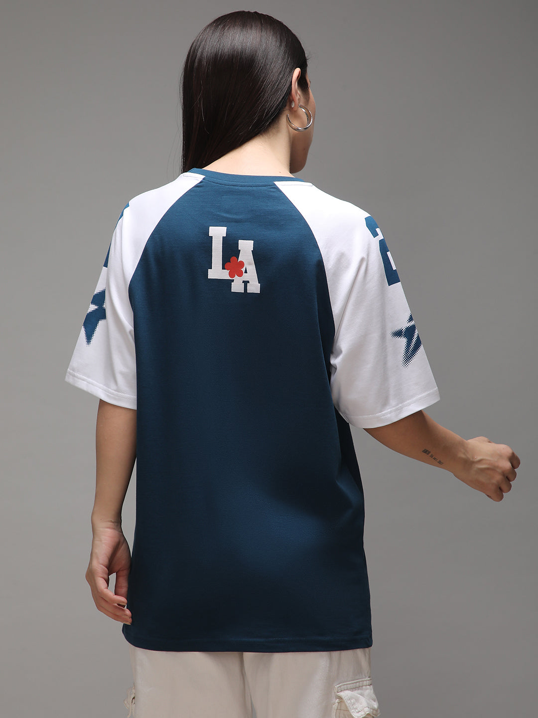 Womens Half Sleeve Round Neck Printed Oversized Fit Tshirts