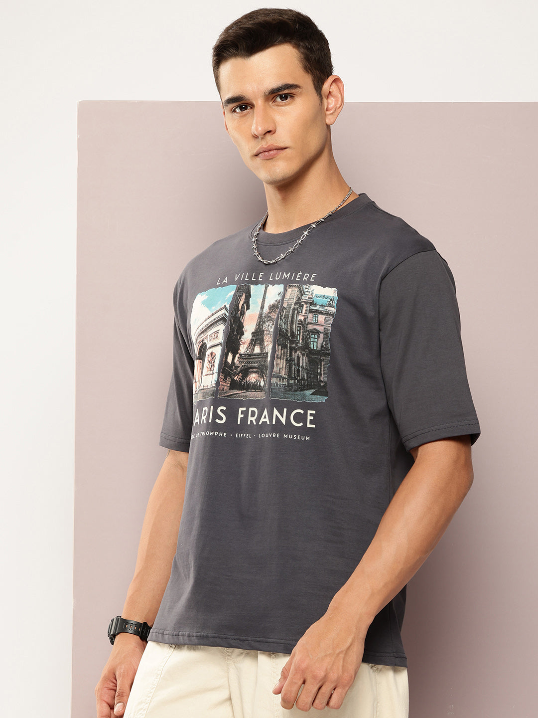 Mens Half Sleeve Round Neck Printed Oversized Fit Tshirts