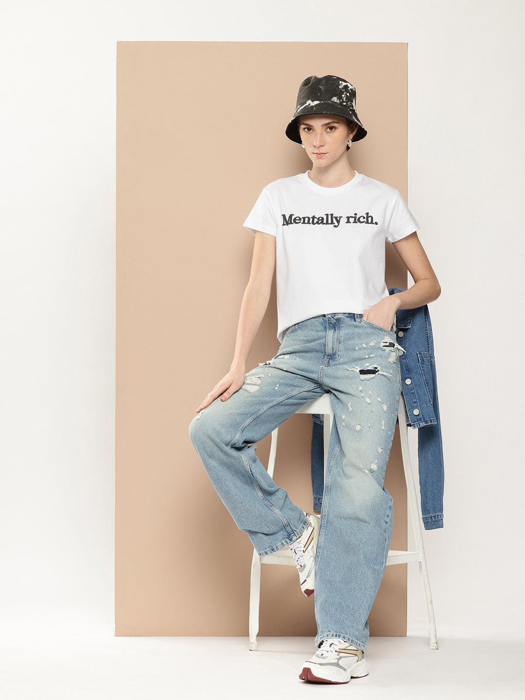 Womens Half Sleeve Round Neck Printed Boxy Fit Tshirts